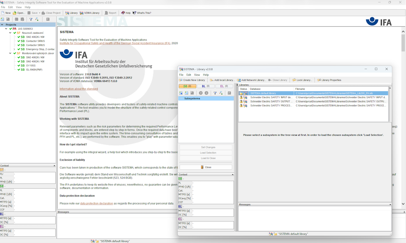 SISTEMA – hodnocení bezpečnosti
