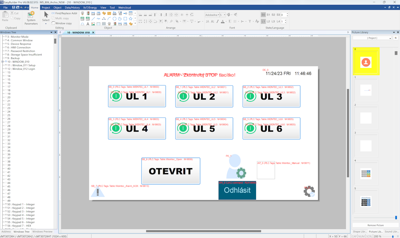 Easy Builder Pro – HMI vizualizace